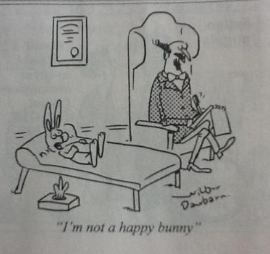"Doctor, I'm not a happy bunny"