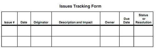 issues tracking form