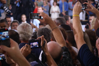 Camera's taking photos of President Barack Obama