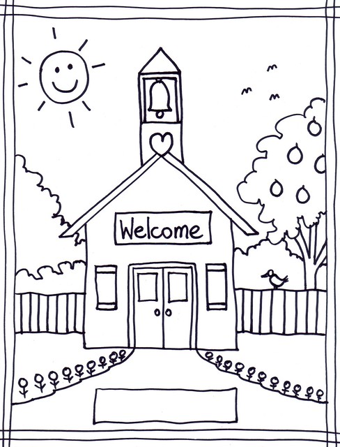 free black and white school house clipart - photo #30