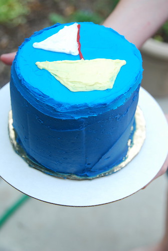 blue sailboat cake