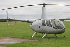 G-STUY - 2004 build Robinson R44 Raven II, visiting Barton & parked by the VC