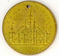 1887 Sioux city Corn Palace medal holed