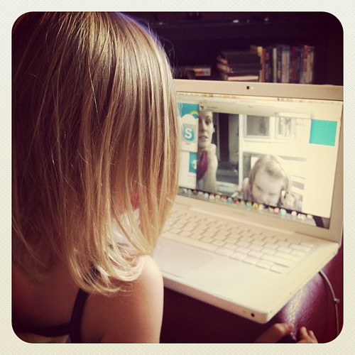 Skype date with Mel and Elle.
