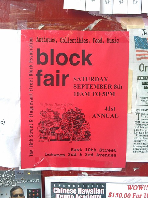 Saturday: Block fair in the East Village