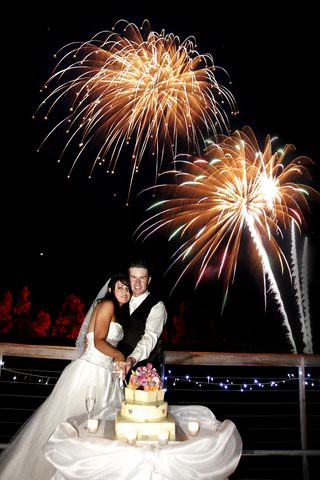 Wedding fireworks at Tamburlaine.