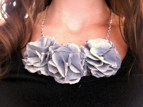 fabric flower necklace