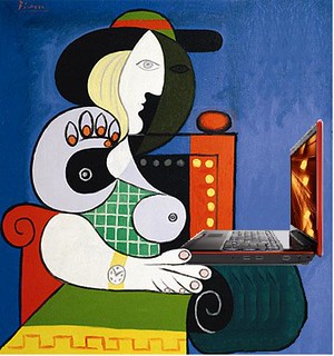 Seated Woman with Blog, after Picasso