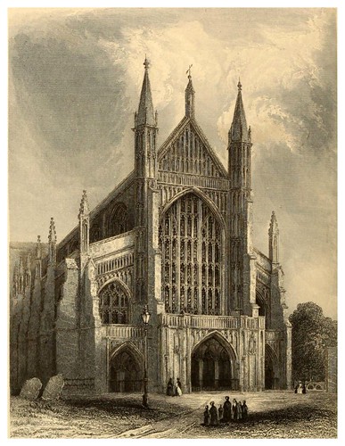 017-Catedral de Winchester lado oeste-Winkles's architectural and picturesque illustrations of the catedral..1836-Benjamin Winkles