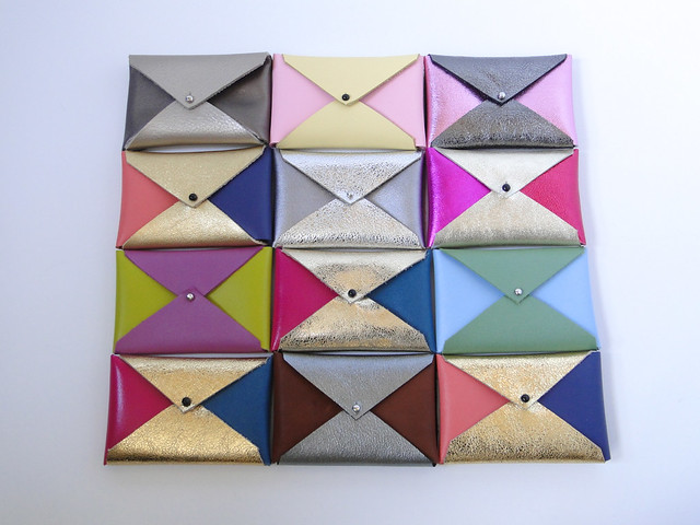 Leather Color Block Business Card Cases by Etsy seller Fabric Paper Glue
