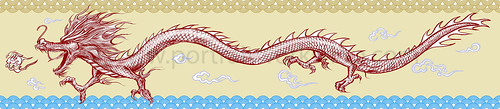 Chinese dragon illustration for Singapore Zoo - colour layout (watermarked)