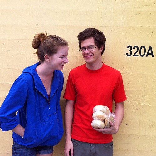 235/366 :: Jacob and Faith in front of the Bagelry.