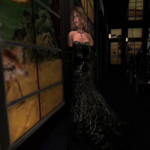Paris METRO Couture_ Scribble Gown-Wheat