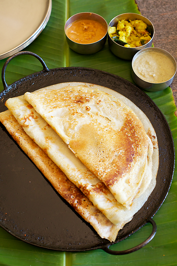 My Mother's Special Dosa With Coconut Sesame Chutney & Spiced Potatoes