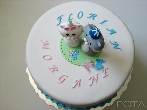 Gâteau d'anniversaire - Deux petites chats