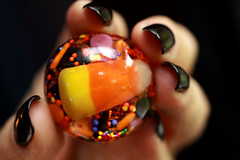 halloween candy corn trick or treat ring handmade resin jewelry by isewcute by isewcute