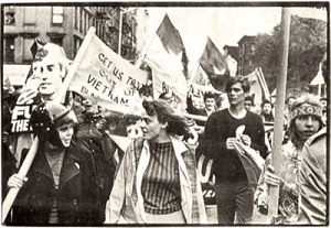 Deirdre Griswold (center) in August 1962 at the first demonstration in the United States against the war in Vietnam. The demonstration was organized by the Youth Against War & Fascism in New York City. by Pan-African News Wire File Photos