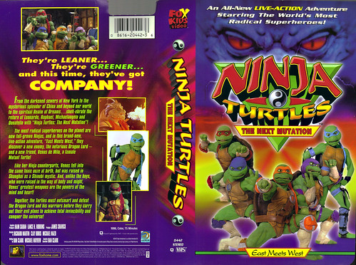 FOX KIDS VIDEO :: NINJA TURTLES: THE NEXT MUTATION - EAST MEETS WEST ..VHS cover (( 1998 ))