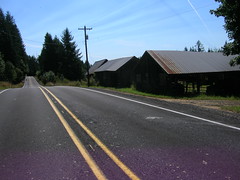Old farm buildings along highway 47