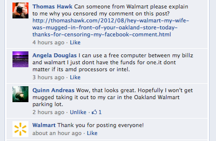 Walmart censors my comment asking them why they censored my comment