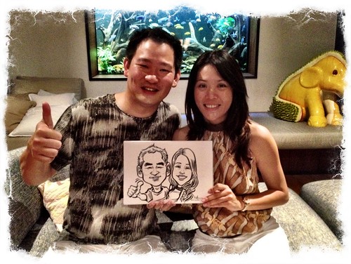 caricatrue live sketching for a birthday party