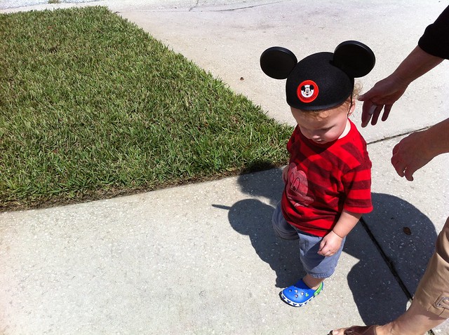 George insisted on wearing all Mickey stuff, ears included.