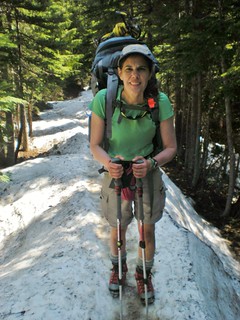 Sue Hiking up Glacier Basin