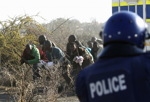 Clashes between mineworkers and police at the Marikana mines where platinum is extracted. Official reports indicate around 44 have died over the last week. by Pan-African News Wire File Photos