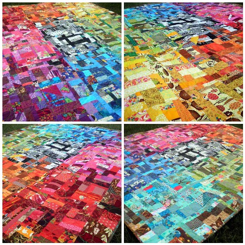 Amazing Technicolor Dream Quilt - different photo angles