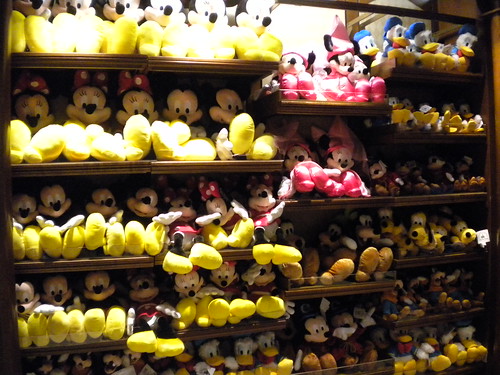 Wall of plush Disney characters