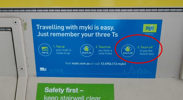 Myki: incorrect signage on tram