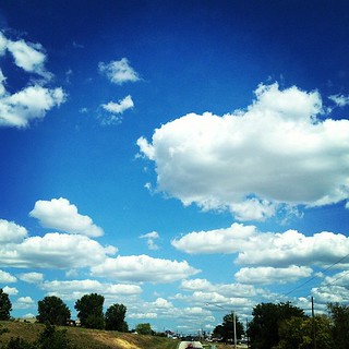 I love blue, cloudy skies.