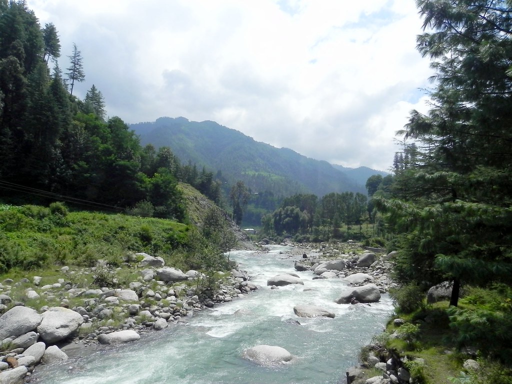 Uhl river in Barot valley , Himachal Pradesh