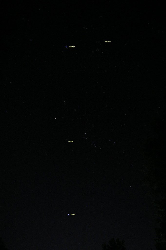 Jupiter Near Taurus, Orion and the Dog Star (09/11/2012)