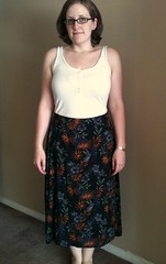 Black Floral Skirt-to-Dress - Before