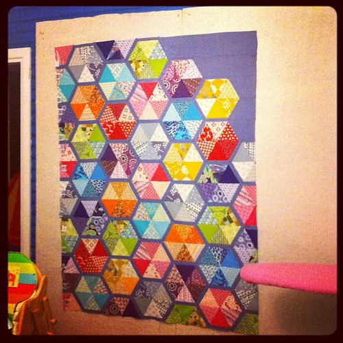 Quilt top is done. It is SO bedtime.