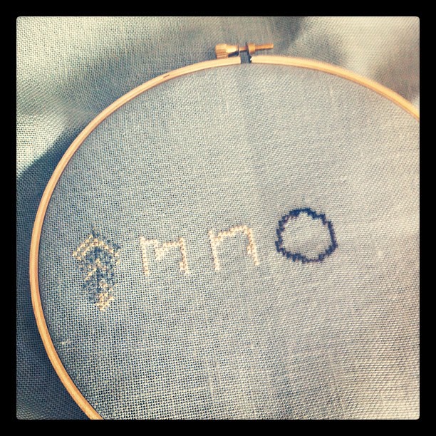 Started in the middle!  Love this variegated thread!