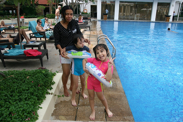 The highlight of staycations for the kids - the pool!