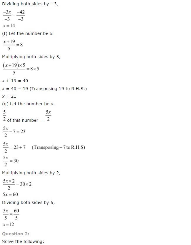 NCERT CBSE Solutions for Class 7  Simple Equations Exercise 4.4