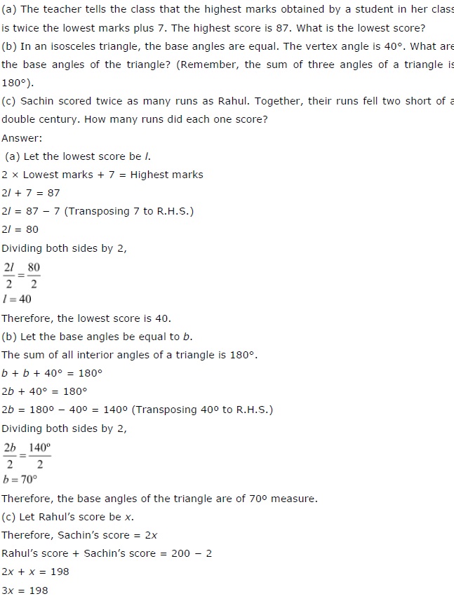 NCERT CBSE Solutions for Class 7 Simple Equations Exercise 4.4