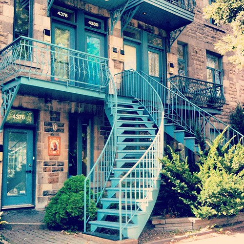 A neighbourhood full of stairs in Montreal #CanadaUSAtour
