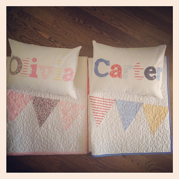 Custom quilts and pillows for twins complete!