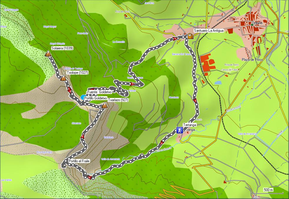 Mapa 2012_09_15 Txarlazo Solaiera y Txolope desde Tertanga