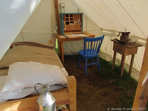 Inside a captain's tent in the Civil War Camp, Genesee Country Village & Museum, Mumford, New York