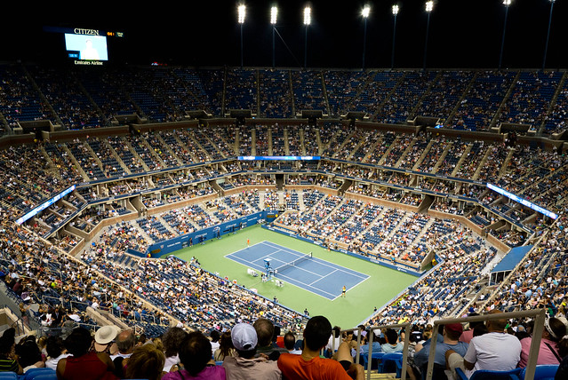 Arthur Ashe Stadium, as seen by the Nikon 1 V1 with 1 Nikkor 10mm f/2.8 lens.