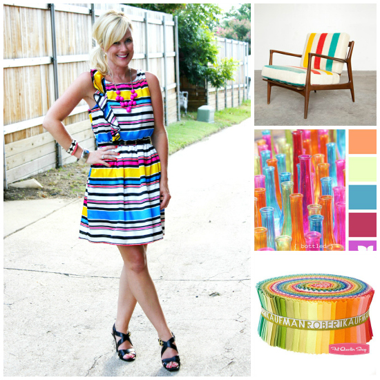 stripes and brights outfit