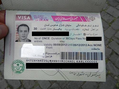 My Iran visa from Trabzon