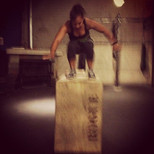 Conquered the 30in box during warmups. Next up: plates! #crossfit