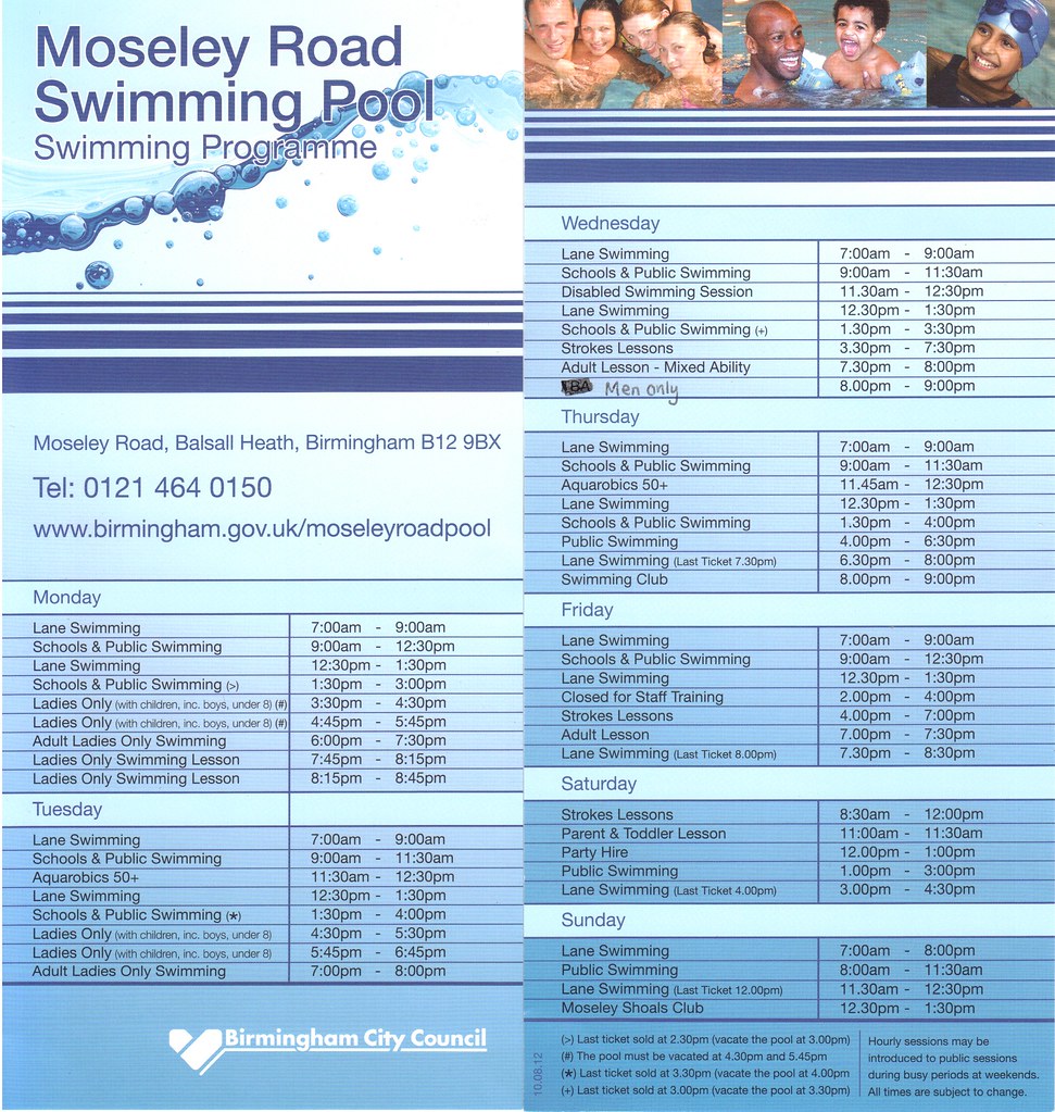 MRB swim timetable