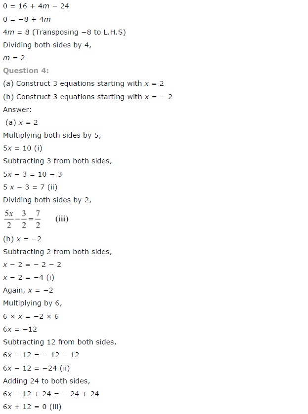 NCERT Solutions for Class 7 Maths Simple Equations Exercise 4.3